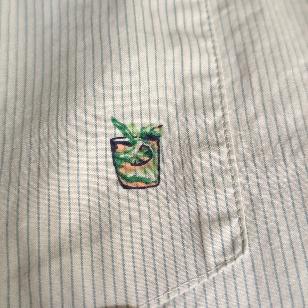 Banana Republic Cotton Slim Fit Cocktail Print Button-down Shirt